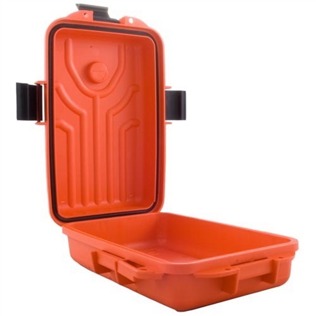 Picture of Mtm Survivor Dry Box, O-Ring Seal, Compass, Signal Mirror, Triple Latch, 9.8" X 6.8" X 3.0", Orange S1072-35 026057372358
