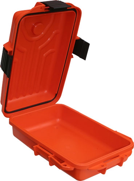 Picture of Mtm Survivor Dry Box, O-Ring Seal, Compass, Signal Mirror, Triple Latch, 9.8" X 6.8" X 3.0", Orange S1072-35