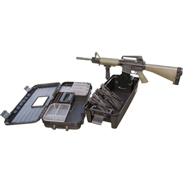 Picture of Mtm Tactical Range Box For Ar-15'S, Mag Well Fork, Padded Gun Forks, Lift Out Tray, 24.6"L X 11.3"W X 8.3"H, Black TRB-40 026057360560