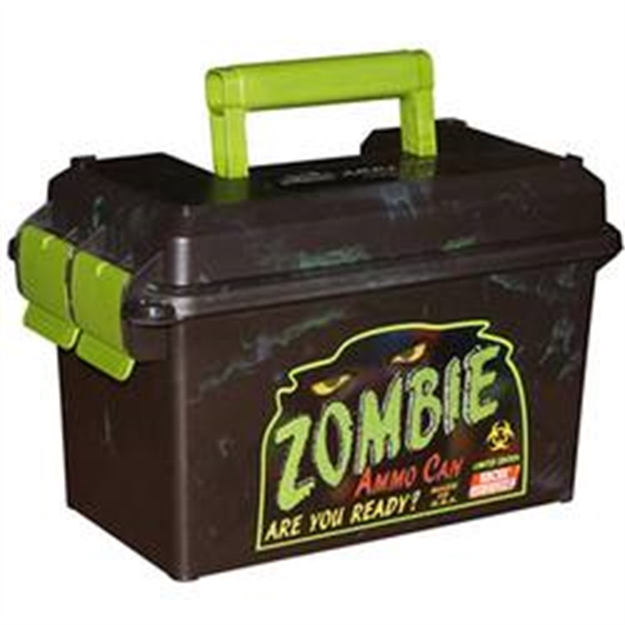 Picture of Mtm Zombie Ammo Can 50, Plastic 50 Caliber Size, 7.6"L X 13.5"W X 8.5"H, Zombie Green AC50Z 026057362397