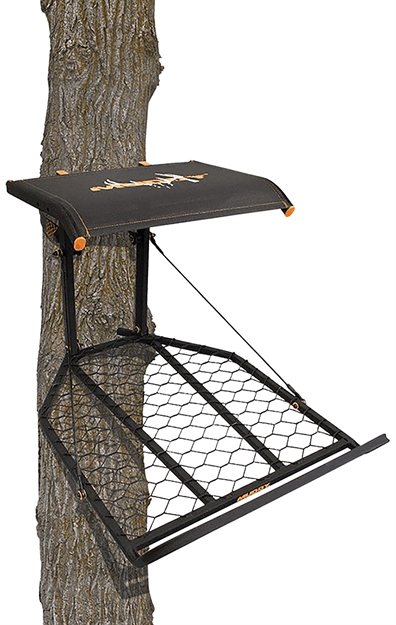 Picture of Muddy Woodsman Boss XL Treestand Fixed Position, Flex-Tek Seat, Flips-Up For Full Platform Use, 25" W X 34" D Platform, MFP1200