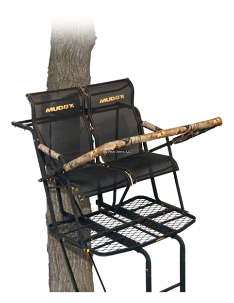 Picture of Muddy Woodsman Rebel 2.5 Treestand, 17' Ladderstand, Lumbar Style 1.5 Seat Design, Felx-Tek Seats Flip UP For Full Platform Use.