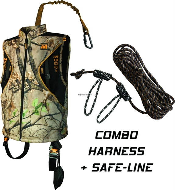 Picture of Muddy Woodsman Top Flight Combo Treestand Safety Harness, Flexible Tether, 8 Big Pockets, Binoc Straps, Extra Cushion, Large