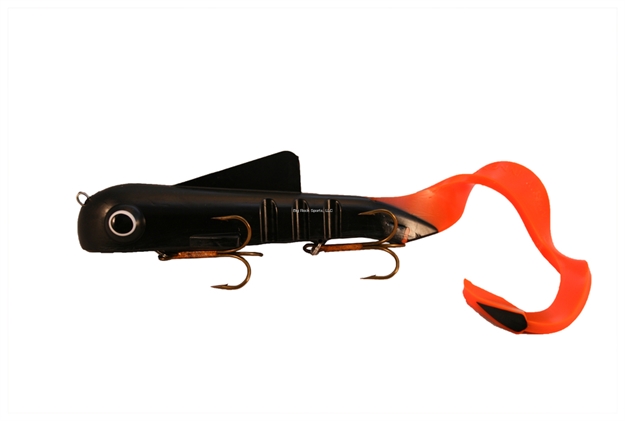 Picture of Musky Innovations Regular Bull Dawg, 9", 3 Oz, (2) 3/0 Hooks, Black/Orange