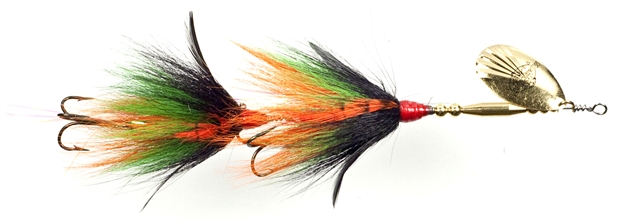 Picture of Musky Mania Double Trouble Classic Tandem Bucktail In-Line Spinner, 10", 2 Oz, Perch