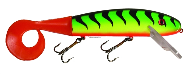 Picture of Musky Mania Squirrely Jake Fishing Plug With Live-Action Tail, 9", 1 1/8 Oz, Firetiger Stripe