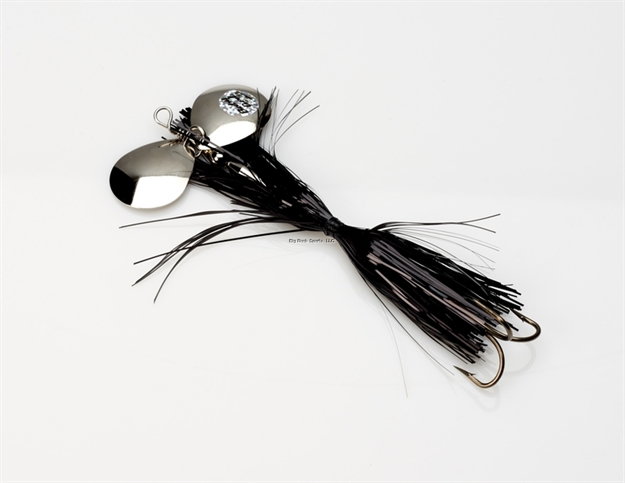 Picture of Musky Mayhem Baby Girl Musky Spinner, 1.8 Oz, 4/0 Hook, 2 #6 Blades, Black Nickel