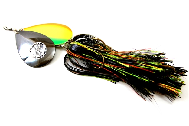 Picture of Musky Mayhem Double Cowgirl Musky Spinner, 2.8Oz, 10", 7/0 Hooks, Blackfire