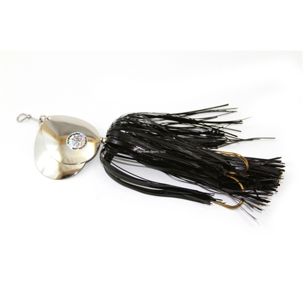 Picture of Musky Mayhem Double Showgirl Musky Spinner, 1.6Oz, 7.5", 7/0 Hook, Black/Nickel