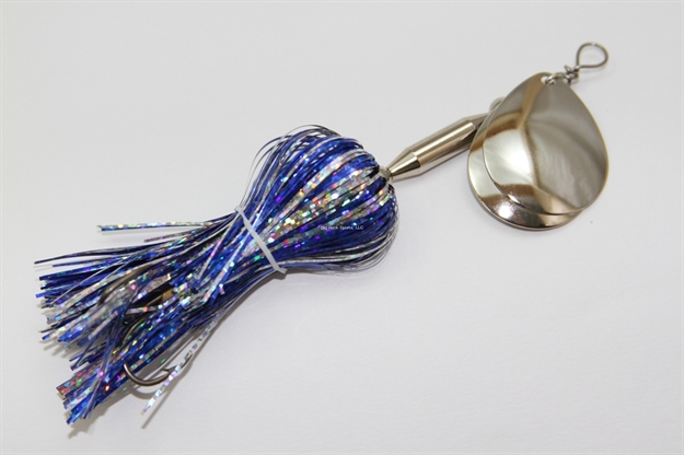 Picture of Musky Mayhem Micro Double Cowgirl Musky Spinner .75 OZ 5" 1/0 Hook Silver/Nickel