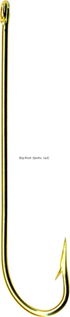 Picture of Mustad Carlisle Hook, Size 6, Kirbed Point, Offset, Ringed Eye, 24Kt Gold, 10 Per Pack