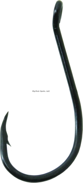 Picture of Mustad Classic Beak Hook, Size 1/0, Forged, 1X Strong, Offset, Octopus, UP Eye, Black, 8 Per Pack