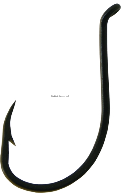Picture of Mustad Classic Beak Hook, Size 4/0, Forged, 1X Strong, Offset, Octopus, UP Eye, Black, 8 Per Pack