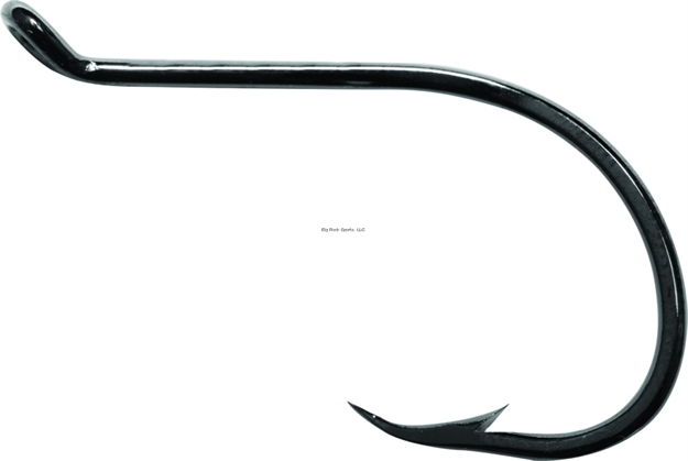 Picture of Mustad Classic Beak Hook, Size 4/0, Forged, 1X Strong, Offset, Octopus, UP Eye, Black Nickel, 8 Per Pack