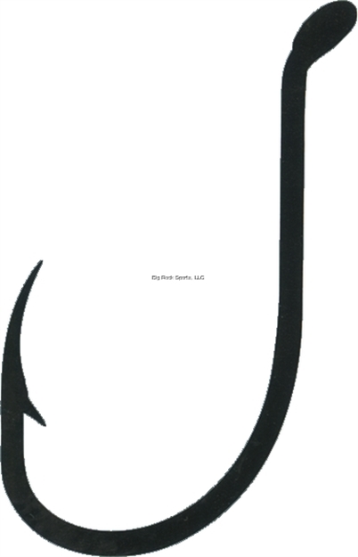 Picture of Mustad Classic Beak Hook, Size 6/0, Forged, 1X Strong, Offset, Octopus, UP Eye, Black, 100 Per Pack