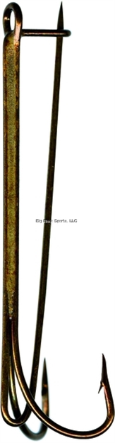 Picture of Mustad Classic Live Bait/Liver Hook, Size 1, 1X Long Shank, With Safety Pin, Ringed Eye, Bronze, 5 Per Pack