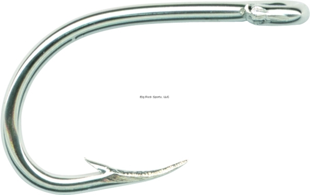 Picture of Mustad Classic O'shaughnessy Live Bait Hook, Size 6/0, Beak Point, Heavy Wire, Ringed Eye, Nickel, 5 Per Pack