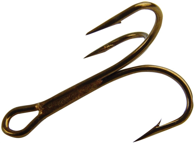 Picture of Mustad Classic Treble Hook, Size 1/0, Standard Shank, Ringed Eye, Duratin, 25 Per Pack 3551-DT-1/0-25