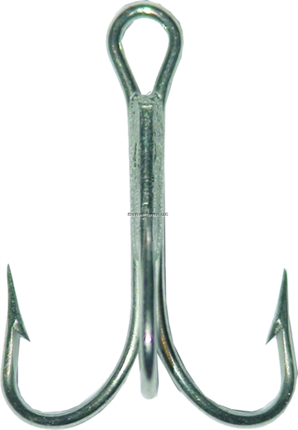 Picture of Mustad Classic Treble Hook, Size 2, Standard Shank, Ringed Eye, Duratin, 25 Per Pack