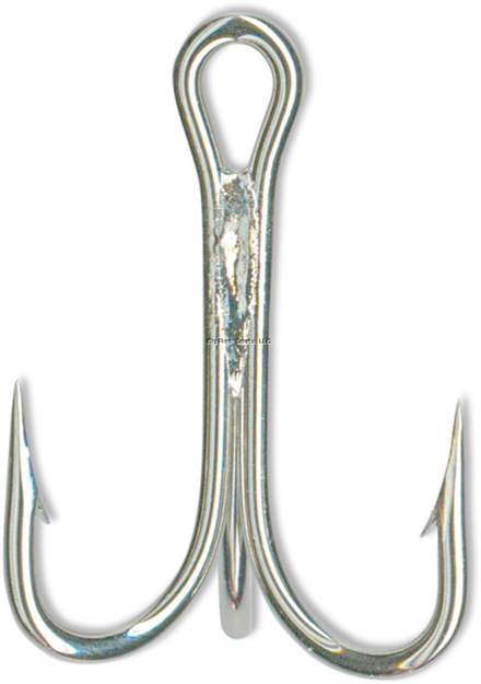 Picture of Mustad Classic Treble Hook, Size 3/0, 3X Strong, Ringed Eye, Duratin, 25 Per Pack