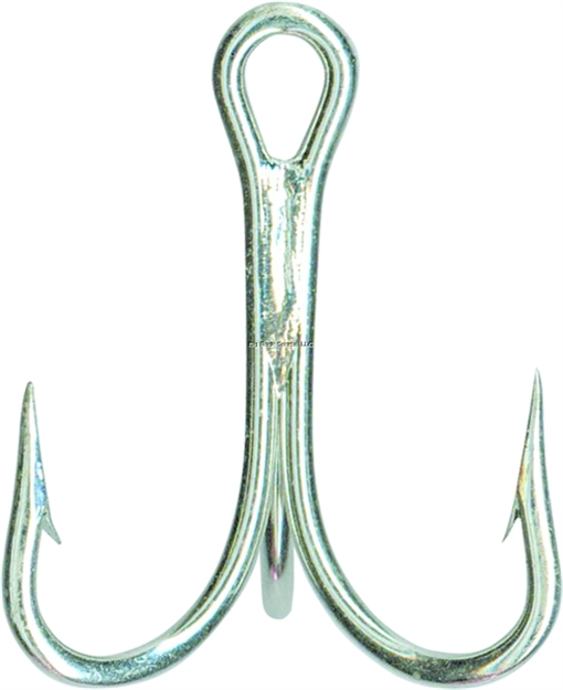 Picture of Mustad Classic Treble Hook, Size 4, 1X Short Shank, 3X Strong, Ringed Eye, Durasteel, 25 Per Pack