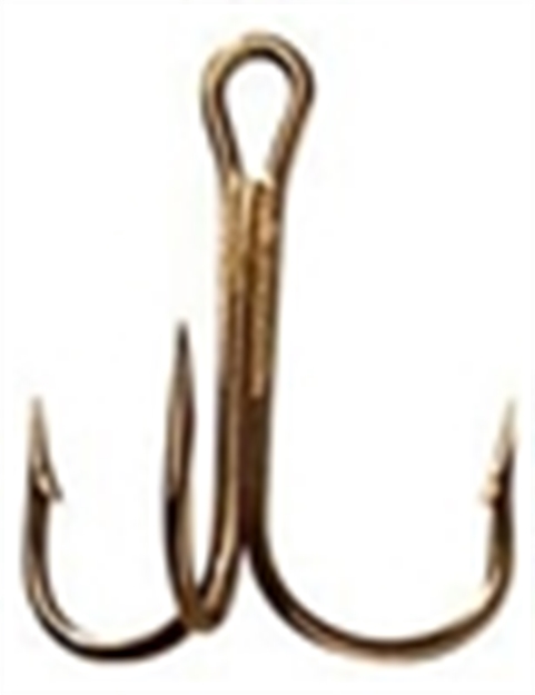 Picture of Mustad Classic Treble Hook, Size 4, Standard Shank, Ringed Eye, Bronze, 25 Per Pack 3551-BR-4-25 023534066779