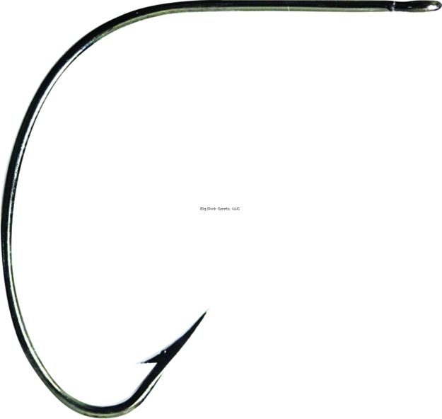 Picture of Mustad Classic Wide Gap Hook, Size 4, Hollow/Reversed Point, Offset, Ringed Eye, Black Nickel, 10 Per Pack