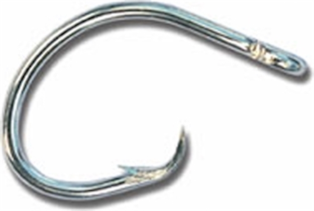 Picture of Mustad Classic Circle Hook, Size 10/0, Curved IN Point, 2X Strong, Ringed Eye, Duratin, 100 Per Pack 39960ST-DT-10/0-100