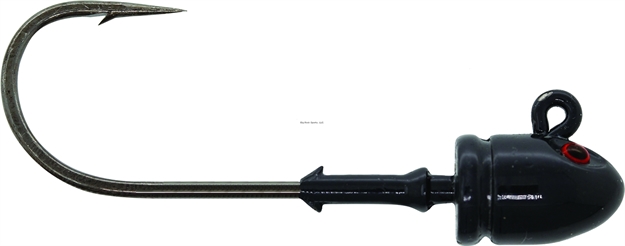 Picture of Mustad Elite Bullet Head Jighead, 1/2 Oz, 4/0 Hook, 3D Eyes, Black, 3/Pack