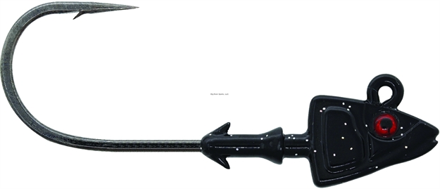 Picture of Mustad Elite Shad/Darter Head Jighead, 1/2 Oz, 2X Long 4/0 Hook, 3D Eyes, Black, 3/Pack