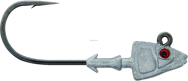 Picture of Mustad Elite Shad/Darter Head Jighead, 3/4 Oz, 2X Long 5/0 Hook, 3D Eyes, Plain Fleck, 2/Pack