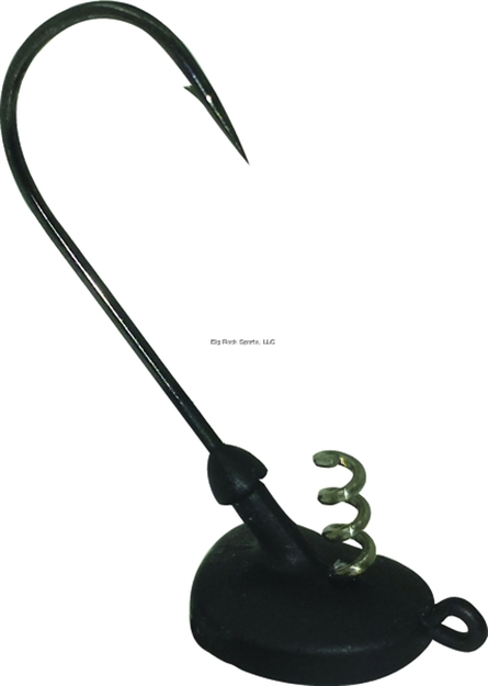 Picture of Mustad Elite Stand Ultrapoint Head Jighead, 1/4 Oz, 3/0 Hook, 3D Eyes, Matte Black, 3/Pack
