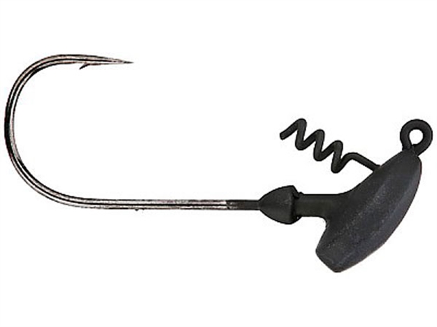 Picture of Mustad Elite Stand Ultrapoint Head Jighead, 3/16 Oz, 2X Long 3/0 Hook, 3D Eyes, Matte Black, 3/Pack