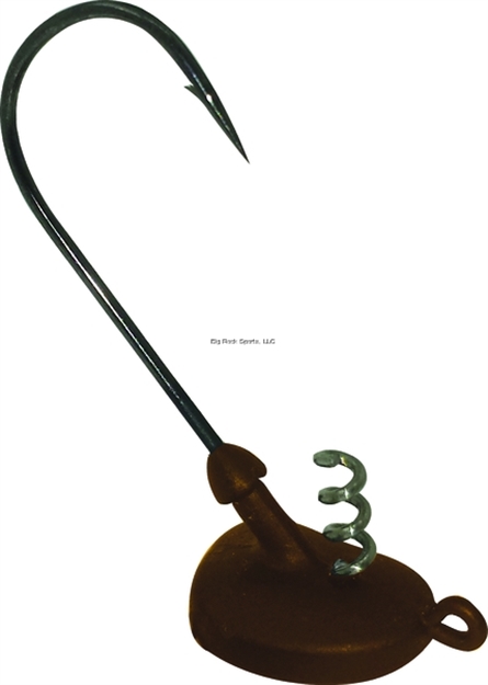 Picture of Mustad Elite Stand Ultrapoint Head Jighead, 3/16 Oz, 3/0 Hook, 3D Eyes, Matte Brown, 3/Pack