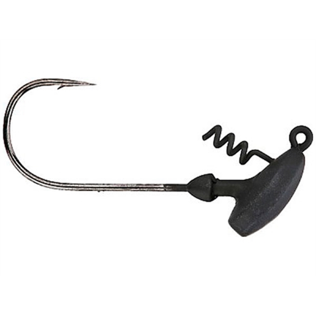 Picture of Mustad Elite Stand Ultrapoint Head Jighead, 1/8 Oz, 2X Long 3/0 Hook, 3D Eyes, Matte Black, 3/Pack SU849-1/8-MBL-3