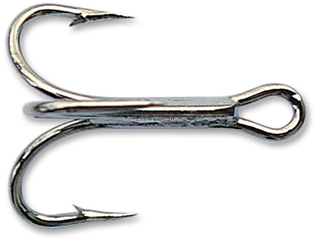 Picture of Mustad Kingfish Treble Hook, Size 4, 4X Strong, Ringed Eye, Black Nickel, 25 Per Pack