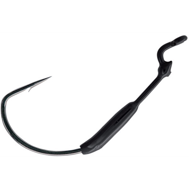 Picture of Mustad Kvd Weighted Grip-Pin Hook, Size 5/0, 1/8 Oz, Opti Angle Needle Point, Extra Wide Gap, Offset, Black Nickel, 3 Per Pack 38101W18-5/0-3U 023534025080