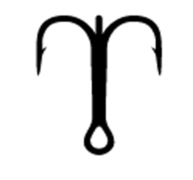 Picture of Mustad Kvd Round Bend Treble Blk 6Pk