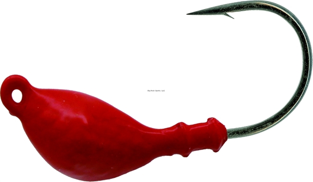 Picture of Mustad Shrimp Jig Head, 1/8 Oz, SZ 1 Hook, Red, 5/Pack