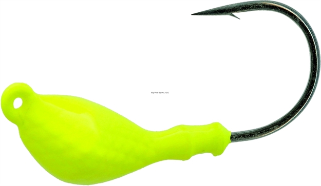 Picture of Mustad Shrimp Jig Head, 3/8 Oz, 2/0 Hook, Chartreuse, 5/Pack