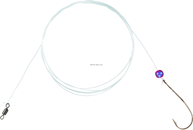 Picture of Mustad Slow Death Rig 3Pk #2 48" Flourcarbon Leader Redbead