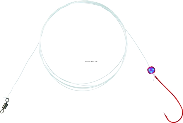 Picture of Mustad Slow Death Rig 3Pk #2 48" Flourcarbon Leader Redbead 862R-2-3