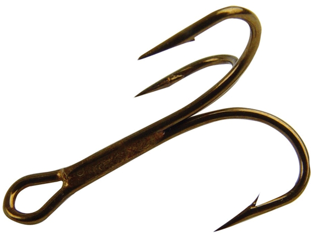 Picture of Mustad Classic Treble Hook, Size 4/0, Standard Shank, Ringed Eye, Duratin, 25 Per Pack 3551-DT-4/0-25