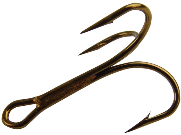 Picture of Mustad Classic Treble Hook, Size 7/0, Standard Shank, Ringed Eye, Duratin, 25 Per Pack 3551-DT-7/0-25 023534064799