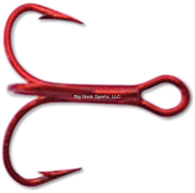 Picture of Mustad Triple Grip Treble Hook, Size 2, Chemically Sharpened Point, 2X Short Shank, Special Wide Bend, Ringed Eye, 10 Per Pack