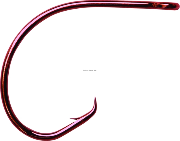 Picture of Mustad Ultrapoint Demon Perfect Circle Hook, Size 4, Needle Point, Wide Gap, Light Wire, Ringed Eye, Red, 10 Per Pack