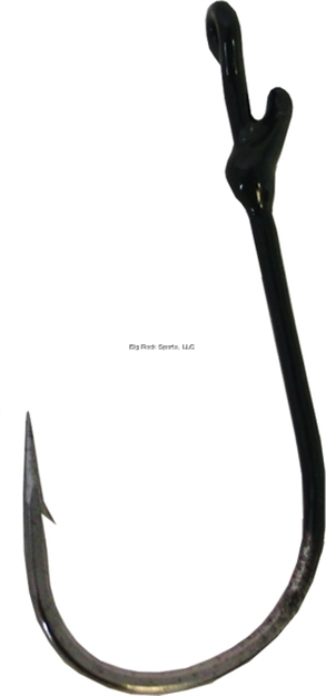 Picture of Mustad Ultrapoint Grip-Pin Max Worm Hook, Size 4/0, Needle Point, Extra Wide Gap, Heavy Wire, Ringed Eye, Black Nickel, 5 Per Pack