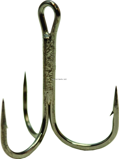 Picture of Mustad Ultrapoint Kvd Elite Triple Grip Treble Hook, Size 6, Barbed, Needle Point, Wide Gap, Ringed Eye, Black Nickel, 11 Per Pack