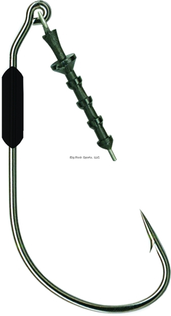 Picture of Mustad Ultrapoint Power Lock Plus Weighted Straight Keeper Hook, Size 3/0, 1/16 Oz, Needle Point, Black Nickel, 3 Per Pack