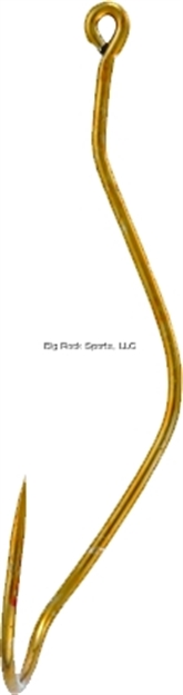 Picture of Mustad Ultrapoint Slow Death Hook, Size 4, Opti Angle Needle Point, Kinked Shank, Aberdeen, Ringed Eye, 24Kt Gold, 25 Per Pack